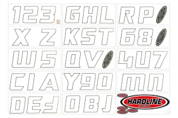 Picture of Hardline Boat Lettering Registration Installation Kit 3 in. - 900 White