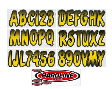 Picture of Hardline Boat Lettering Registration Kit 3 in. - 200 Yellow/Black