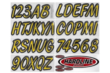 Picture of Hardline Boat Lettering Registration Kit 3 in. - 400 Yellow/Black