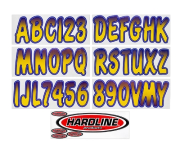 Picture of Hardline Boat Lettering Registration Kit 3 in. - 200 Yellow/Purple