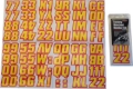 Picture of Hardline Snowmobile Lettering Registration Kit 2 in. - 500 Yellow/Red