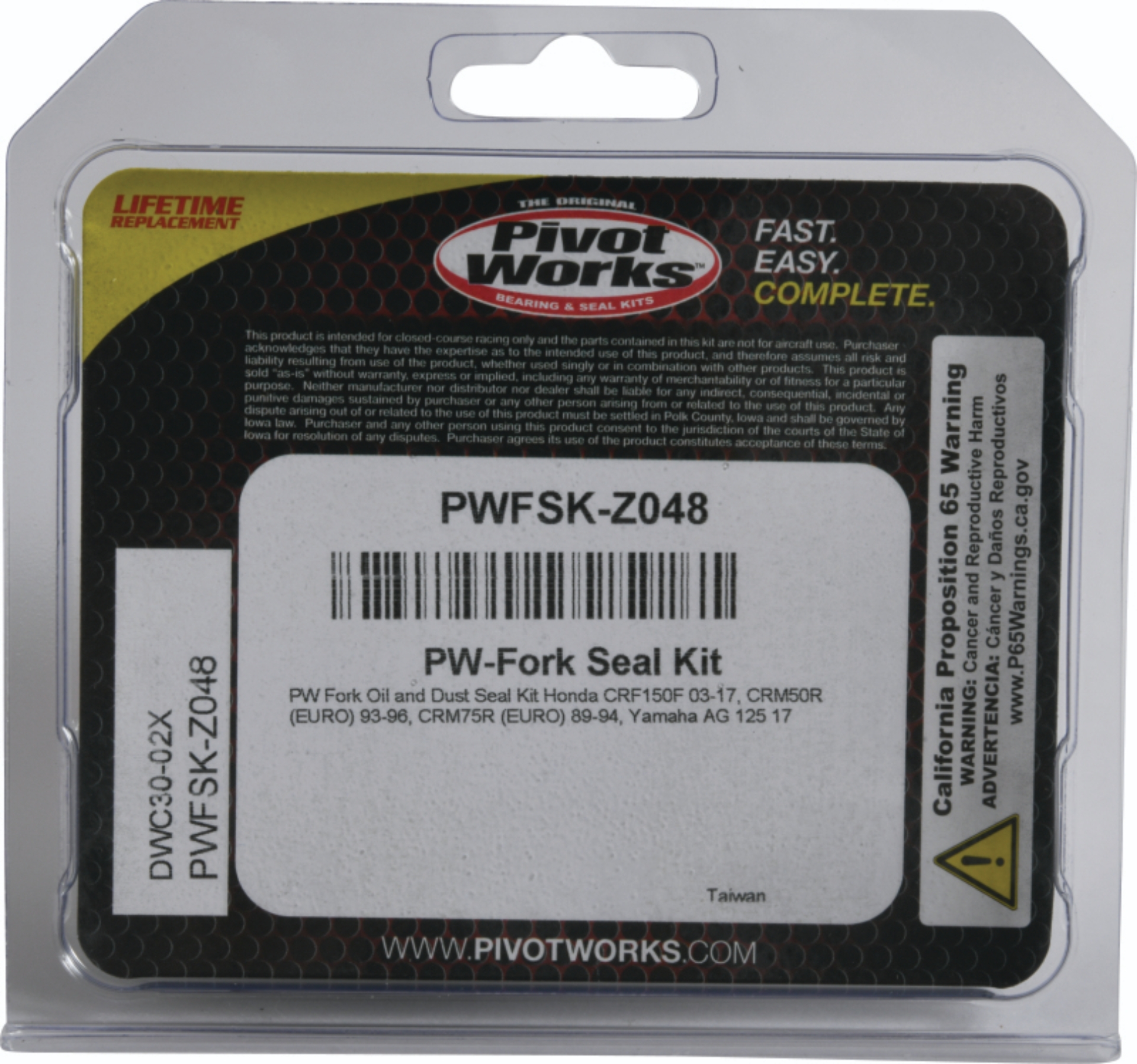 Picture of Pivot Works 93-96 Honda CRM50R (EURO) Fork Oil & Dust Seal Kit