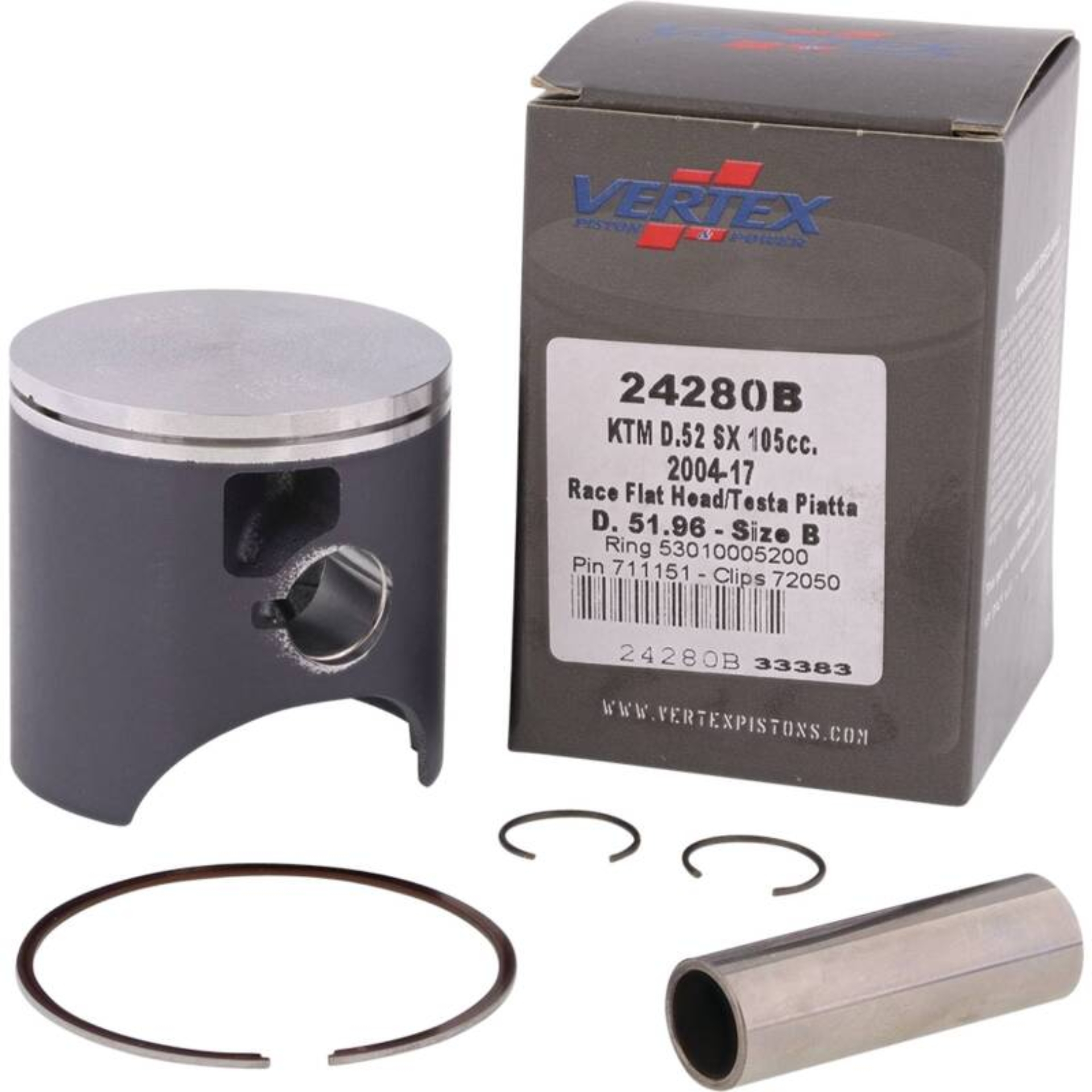Picture of Vertex Piston 04-11 KTM 105 SX 105cc Cast Race Piston Kit