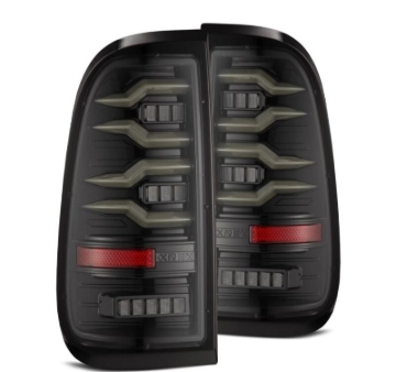 Picture of AlphaRex 97-03 Ford F150 / 99-16 Ford F250/F350/F450/F550 LUXX-Series LED Tail Lights - Alpha-Black