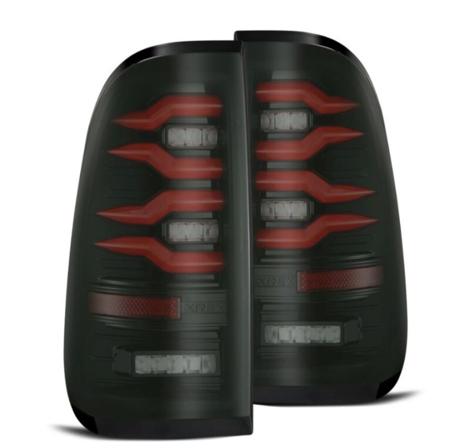 Picture of AlphaRex 97-03 Ford F150 / 99-16 Ford F250/F350/F450/F550 LUXX-Series LED Tail Lights - Black/Red