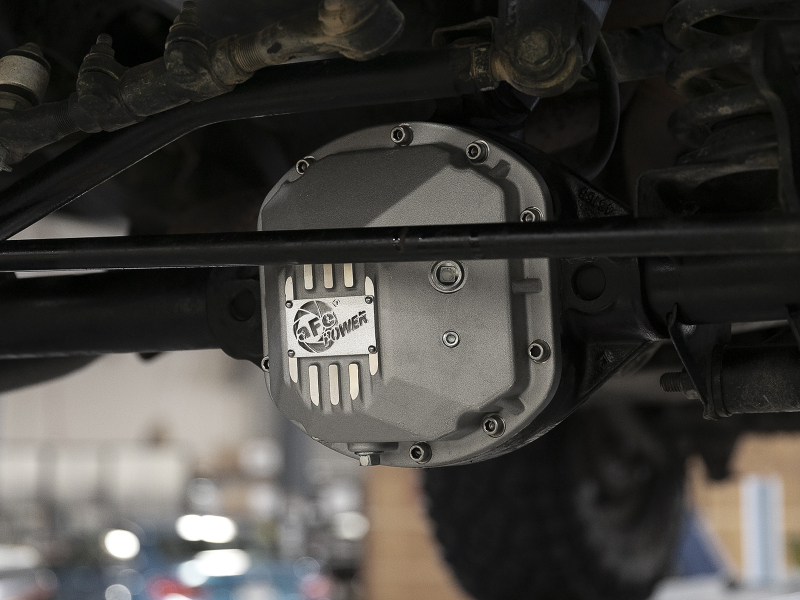 Picture of aFe 97-18 Jeep Wrangler TJ/JK Dana 30 Street Series Differential Cover w/ Machined Fins - Raw