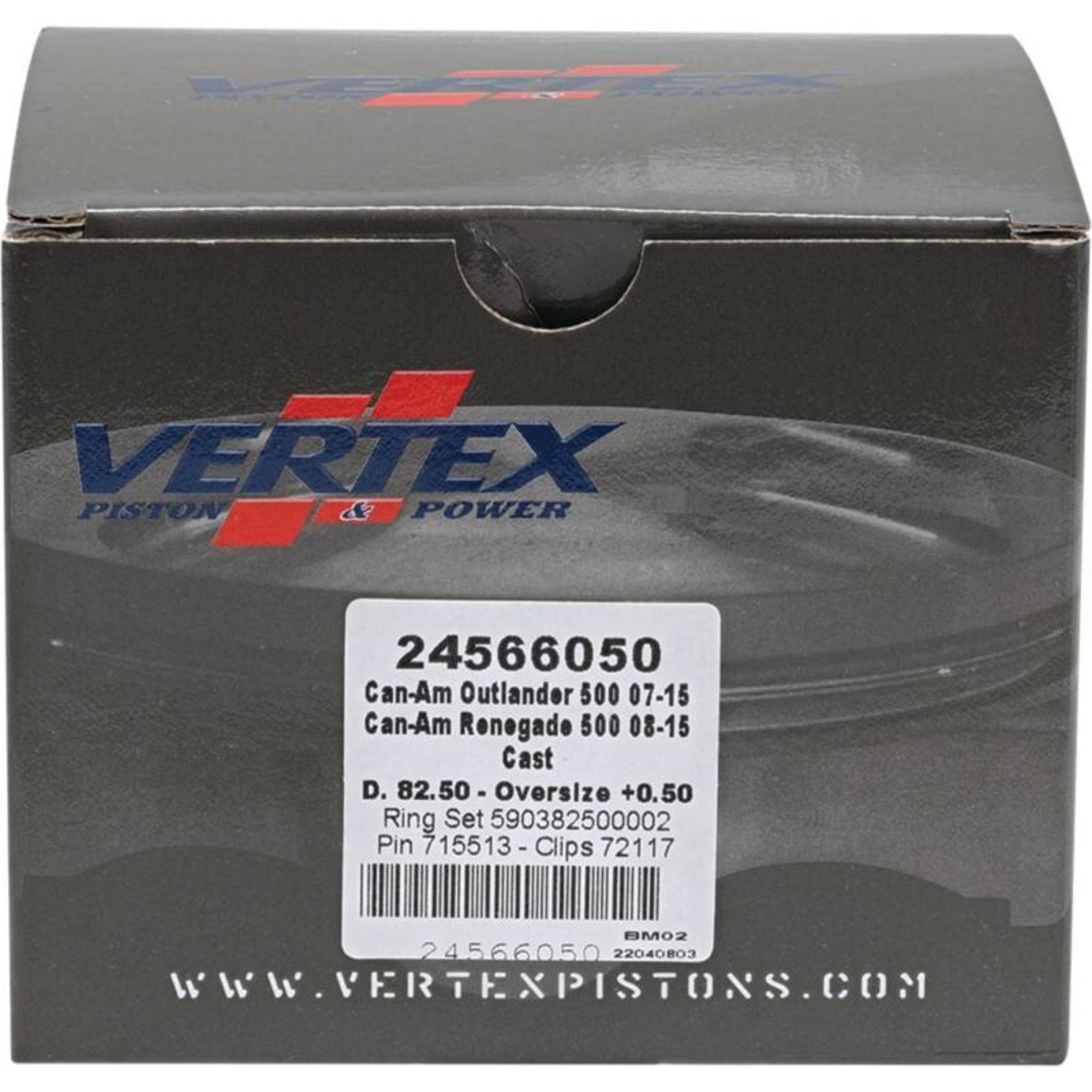 Picture of Vertex Piston 07-15 Can-Am Outlander 500 4x4 500cc +0.50mm Oversized Cast Replica Piston Kit