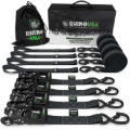 Picture of Rhino USA Heavy Duty Ratchet Tie-Down 4-Pack (Black) 1.6In X 8Ft