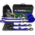 Picture of Rhino USA Heavy Duty Ratchet Tie-Downs 2-Pack (Blue) 1.6In X 8Ft