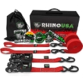Picture of Rhino USA Heavy Duty Ratchet Tie-Downs 2-Pack (Red) 1.6In X 8Ft