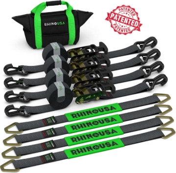Picture of Rhino USA Heavy Duty Vehicle Tie Down Kit - Black