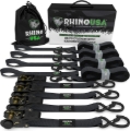 Picture of Rhino USA Medium Duty Ratchet Strap Tie-Down 4-Pack (Black)