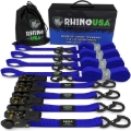Picture of Rhino USA Medium Duty Ratchet Strap Tie-Down 4-Pack (Blue)