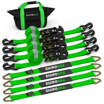 Picture of Rhino USA Heavy Duty Vehicle Tie Down Kit- Green