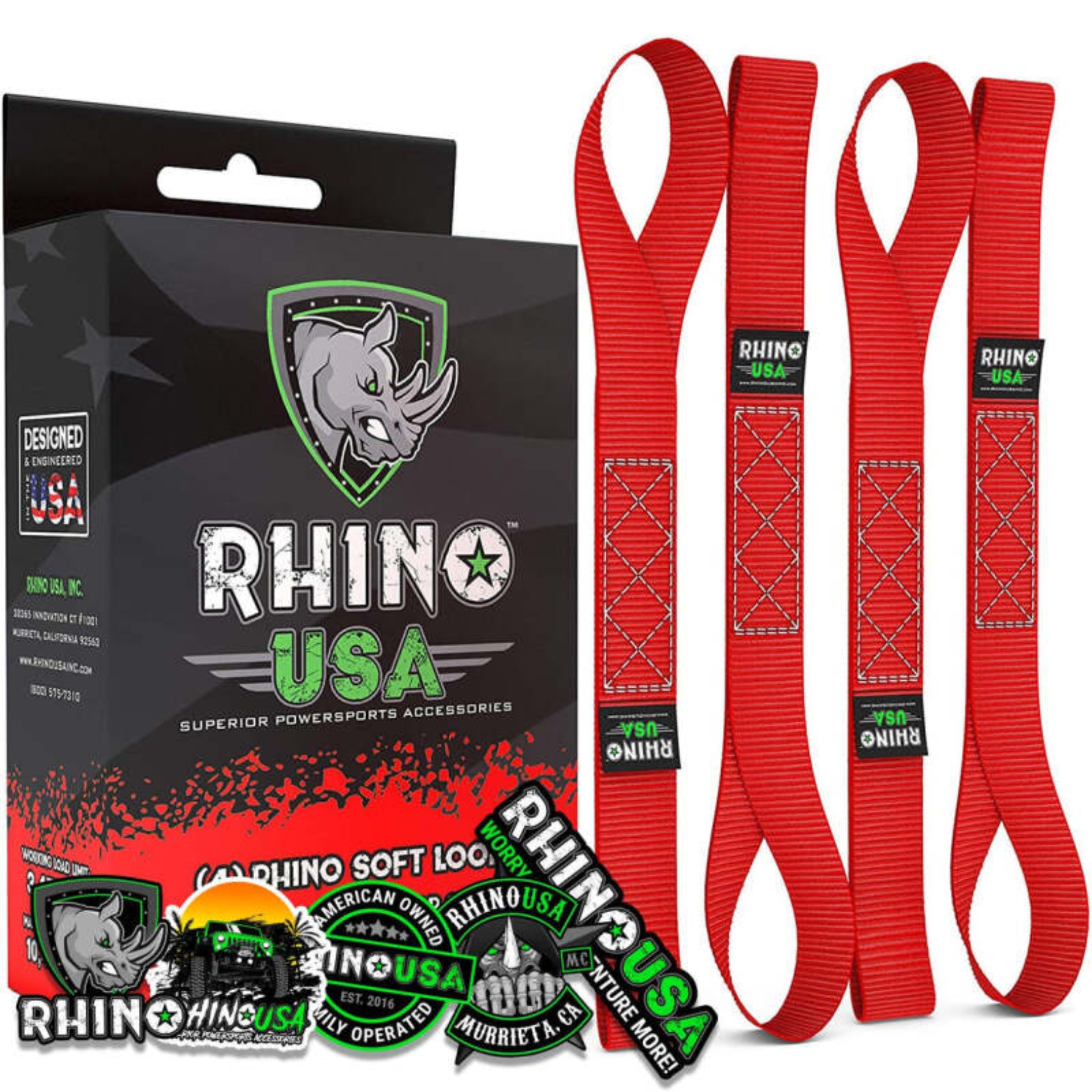 Picture of Rhino USA Soft Loops Motorcycle Tie-Down Set 4-Pack Red