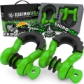 Picture of Rhino USA 3/4In D-Ring Shackle Set (2-Pack)(Green)