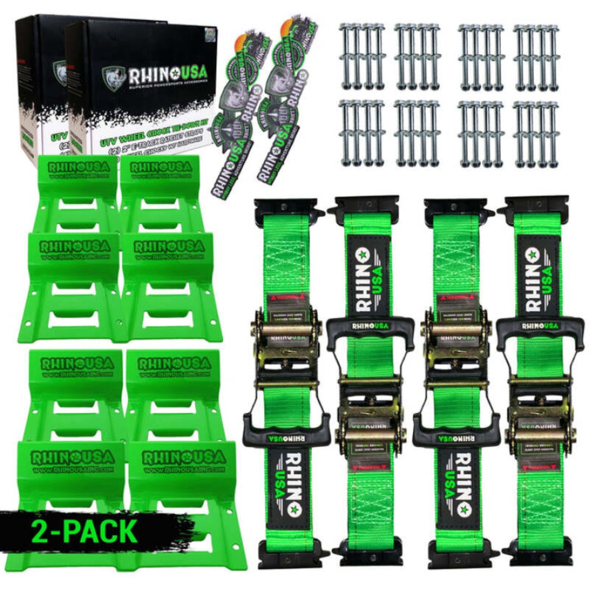 Picture of Rhino USA Utv Wheel Chock Tie-Down Kit (4-Wheel Kit) (Green)