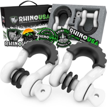 Picture of Rhino USA 3/4In D-Ring Shackle Set (2-Pack)(White)