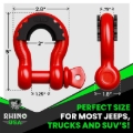 Picture of Rhino USA 3/4In D-Ring Shackle Set, Pack Of 2 (Black)