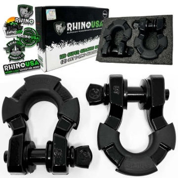 Picture of Rhino USA 8T Super Shackle 2-Pack (Black)