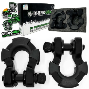 Picture of Rhino USA 8T Super Shackle 2-Pack (Matte Black)