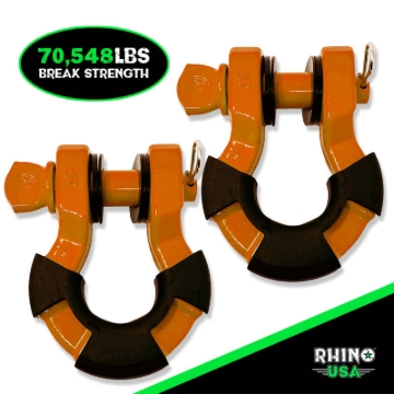 Picture of Rhino USA 8T Super Shackle 2-Pack (Orange)