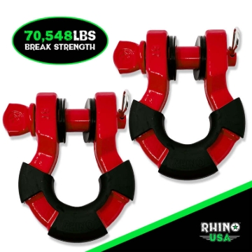 Picture of Rhino USA 8T Super Shackle 2-Pack (Red)