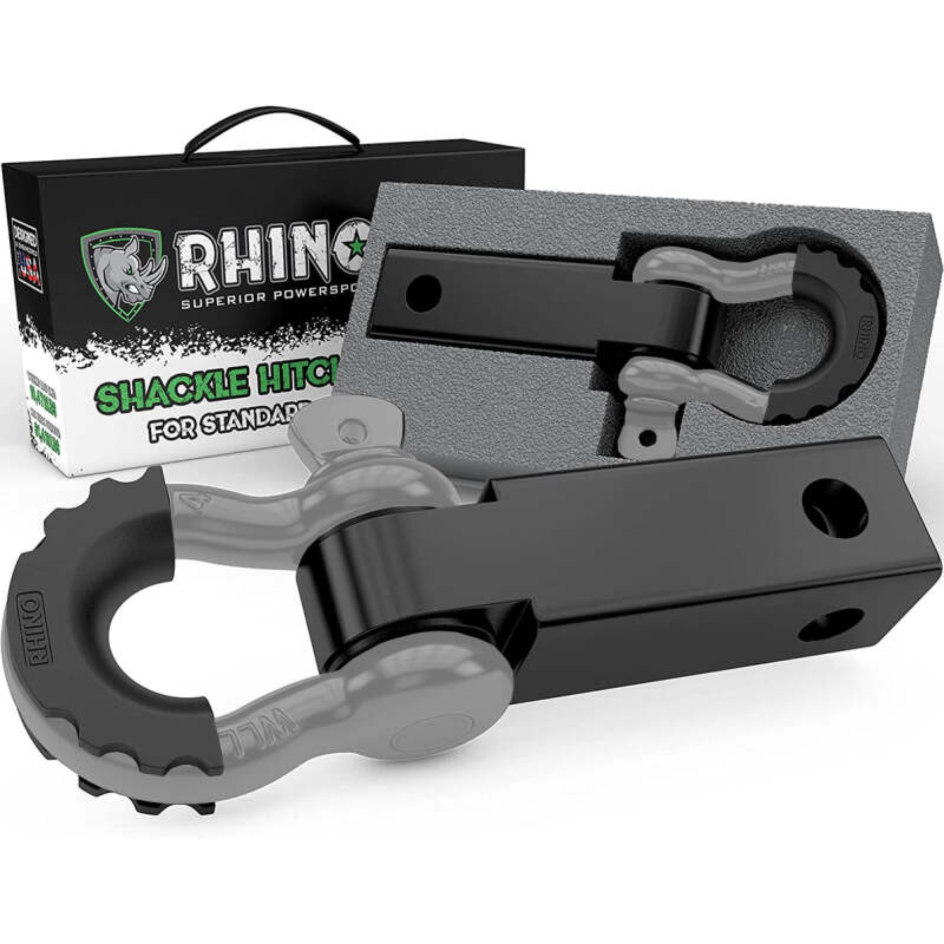 Picture of Rhino USA Shackle Hitch Receiver W/ D-Ring (Gray)
