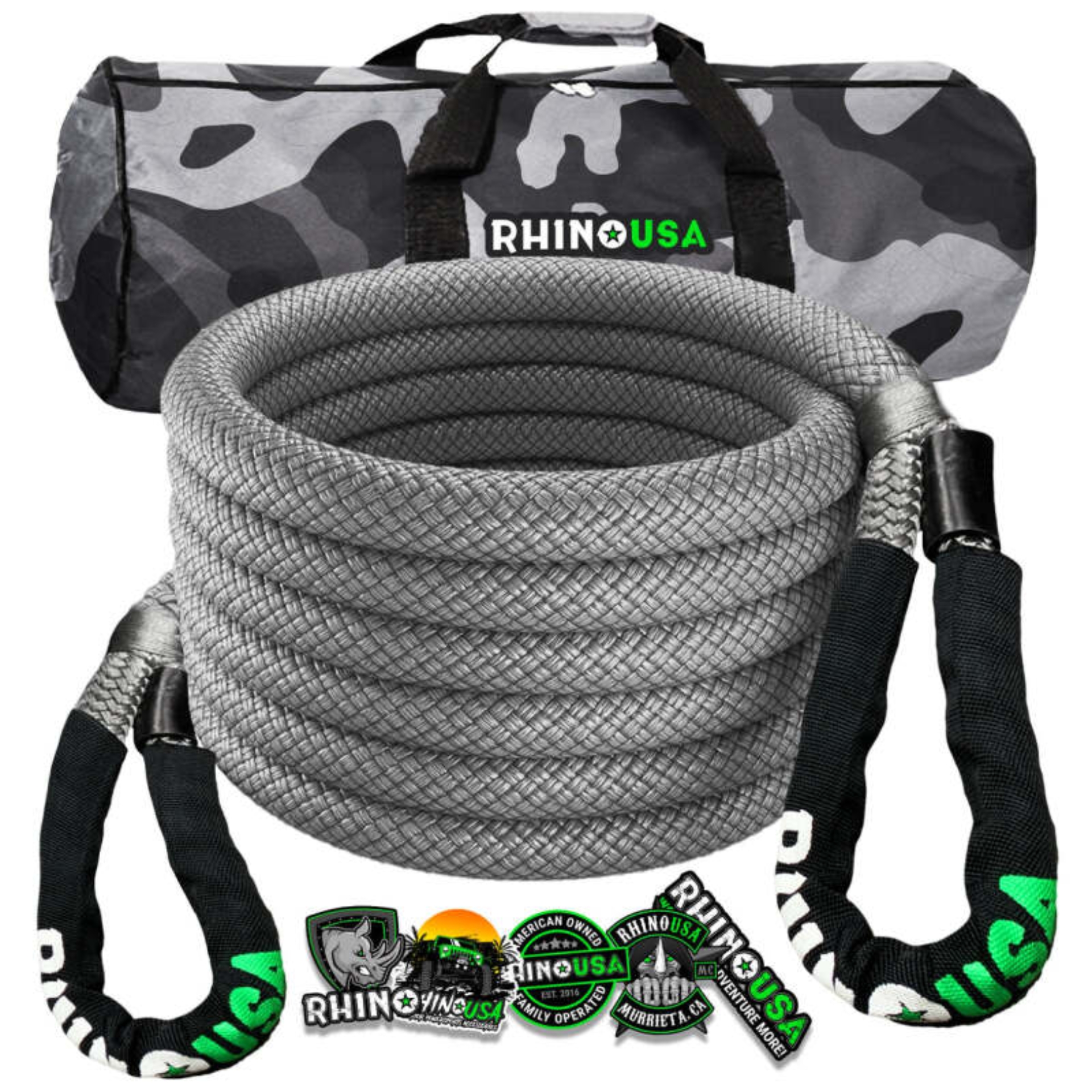 Picture of Rhino USA Kinetic Energy Recovery Rope (1In X 30Ft) Gray