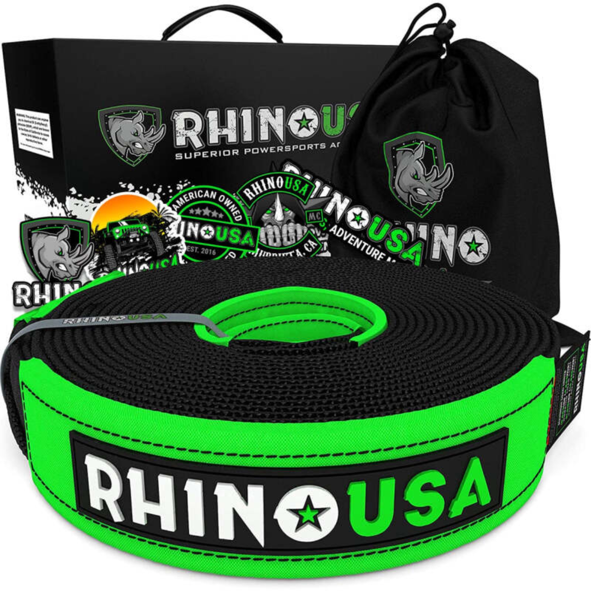 Picture of Rhino USA Recovery Tow Strap 2Inx20Ft (Black)