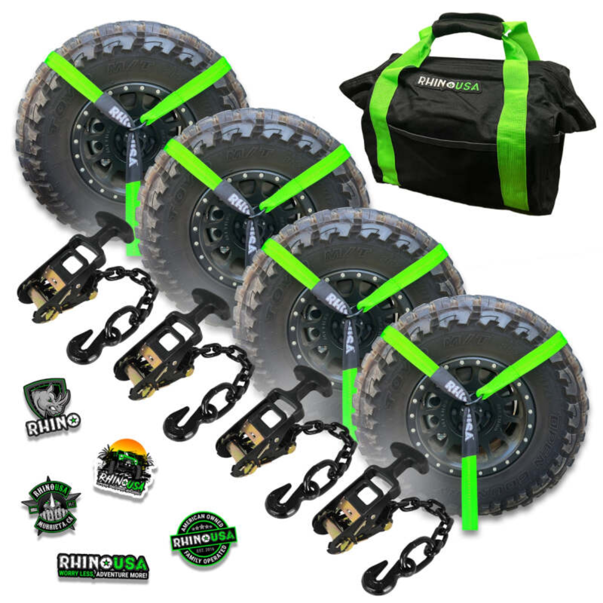 Picture of Rhino USA Lasso Straps; Basket Straps - Green