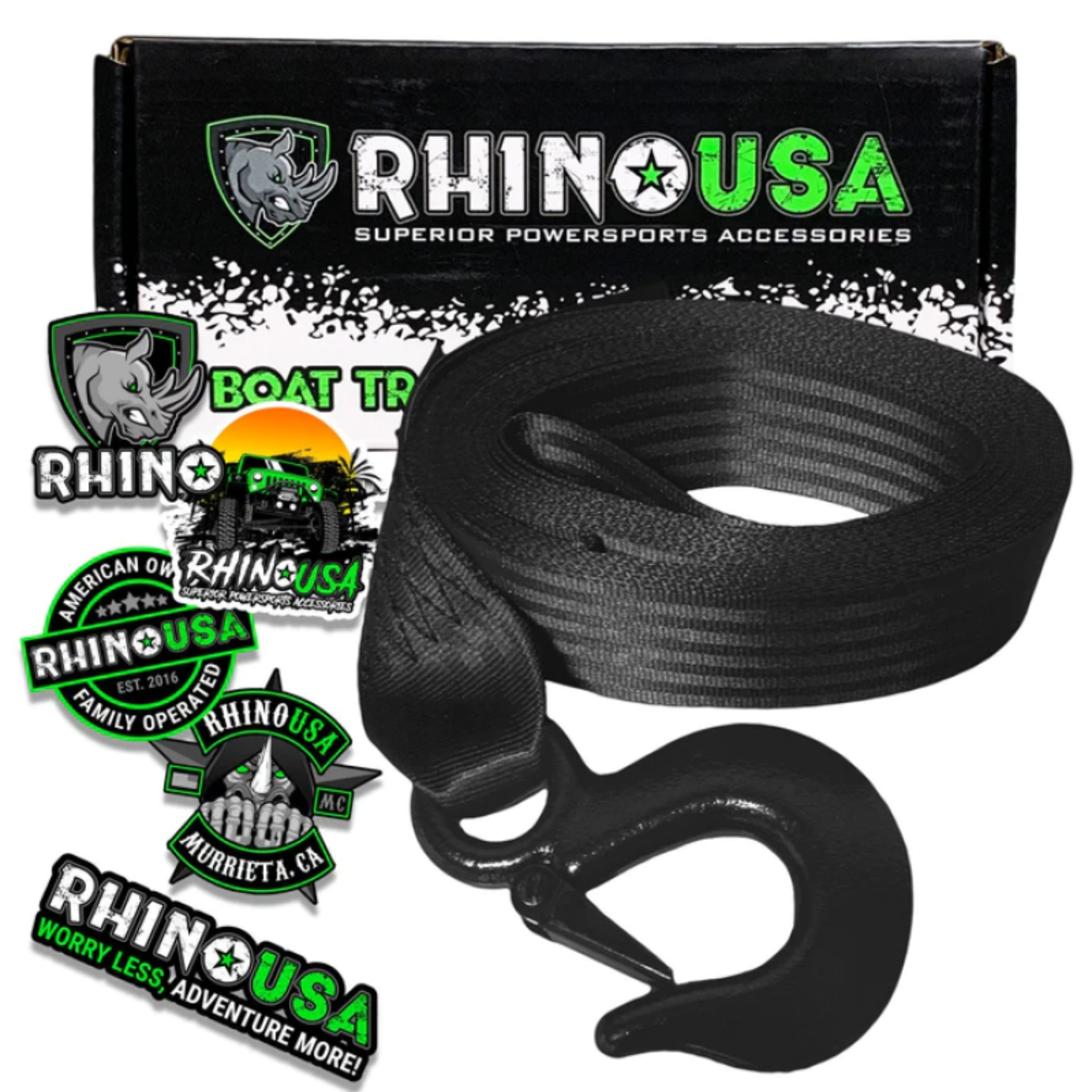 Picture of Rhino USA 2In X 20Ft Boat Winch Strap With Hook