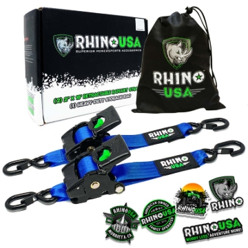 Picture of Rhino USA Retractable Ratchet Straps (2Pk 2Inx10Ft) Blue