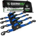 Picture of Rhino USA Retractable Ratchet Straps (4Pk 1Inx10Ft) (Blue)