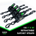 Picture of Rhino USA Retractable Ratchet Straps (4Pk 1Inx10Ft) (Blue)