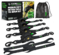 Picture of Rhino USA Retractable Ratchet Straps (4Pk 1Inx10Ft) (Black)