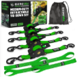 Picture of Rhino USA Retractable Ratchet Straps (4Pk 1Inx10Ft) (Green)