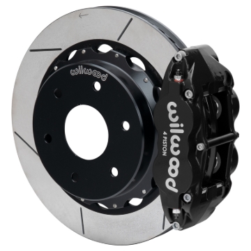 Picture of Wilwood 03-08 Audi A4 Forged Narrow Superlite 4R Rear Big Brake Kit 12.88in Slot Rotor - Black