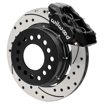 Picture of Wilwood Ford Mustang II Forged Dynalite Front Brake Kit w/ 11.38in Drilled & Slotted Rotor - Black