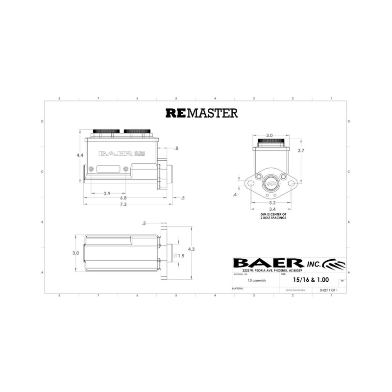 Picture of Baer Brakes BAE Master Cylinder Kits Right Brake Master Cylinder - 6801273RP