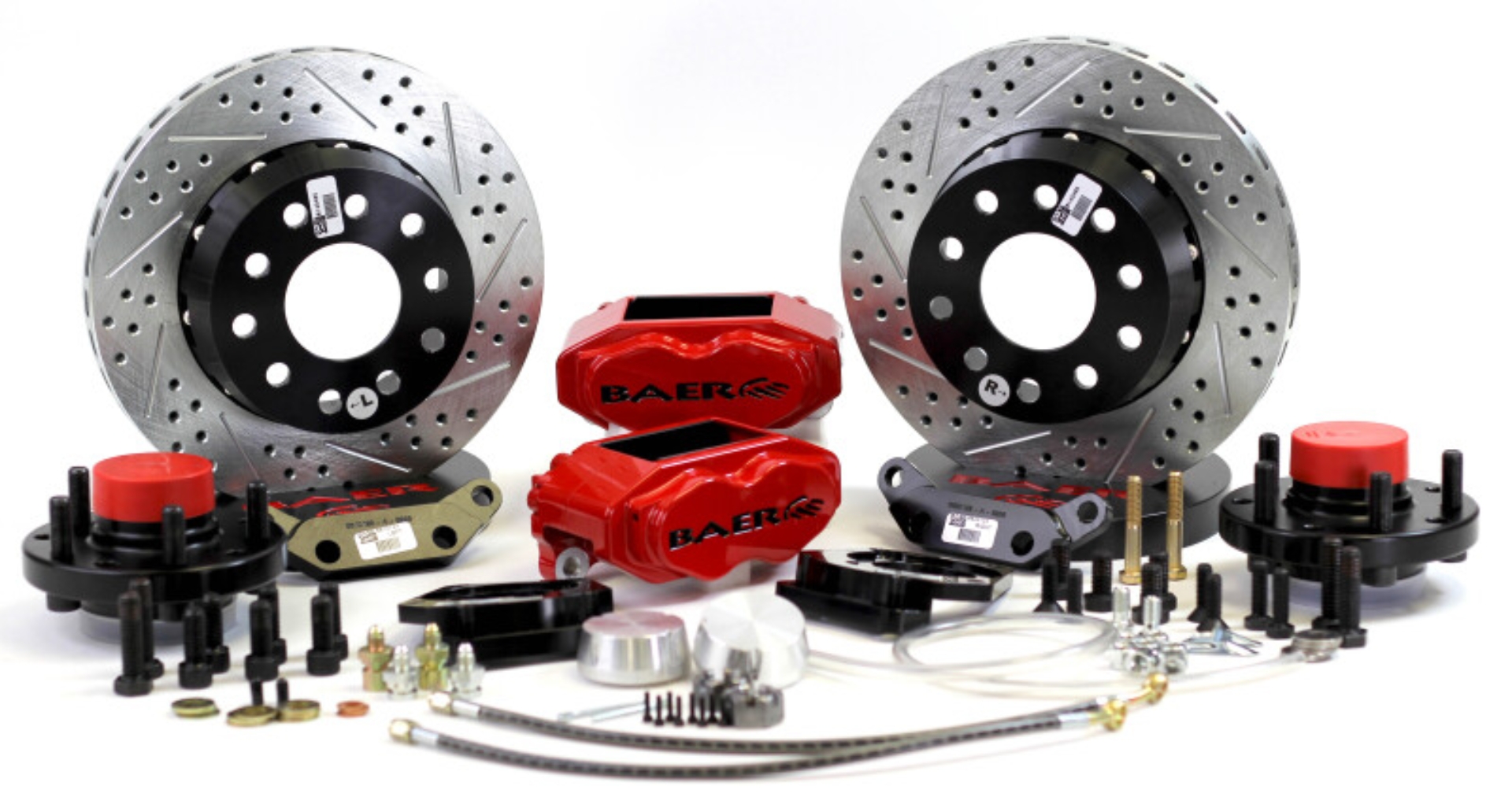 Picture of Baer Brakes Ford Mustang II Spindles STD Studs 11in SS4+ Front SDZ Brake Kit - Fire Red