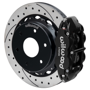 Picture of Wilwood 03-08 Audi A4 FNSL4R Rear Big Brake Kit 12.88in Drilled & Slotted Rotor - Black