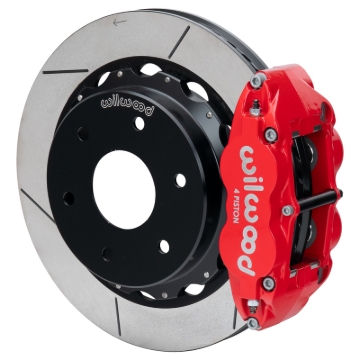 Picture of Wilwood 03-08 Audi A4 FNSL4R Rear Big Brake Kit 12.88in Slotted Rotor - Red