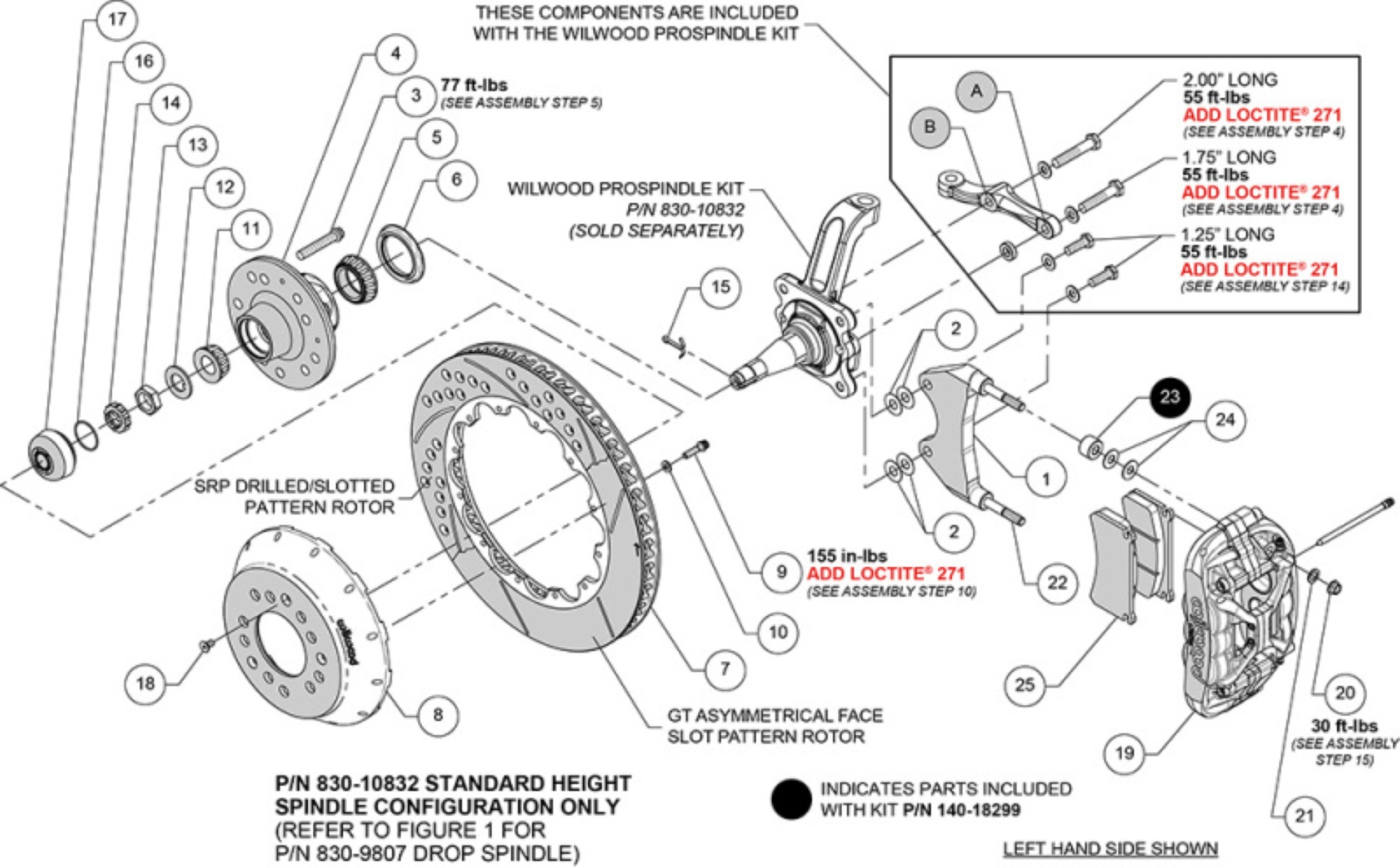 Picture of Wilwood kit front XRS6R wwe pro spindle 14.00 rotor SRP red