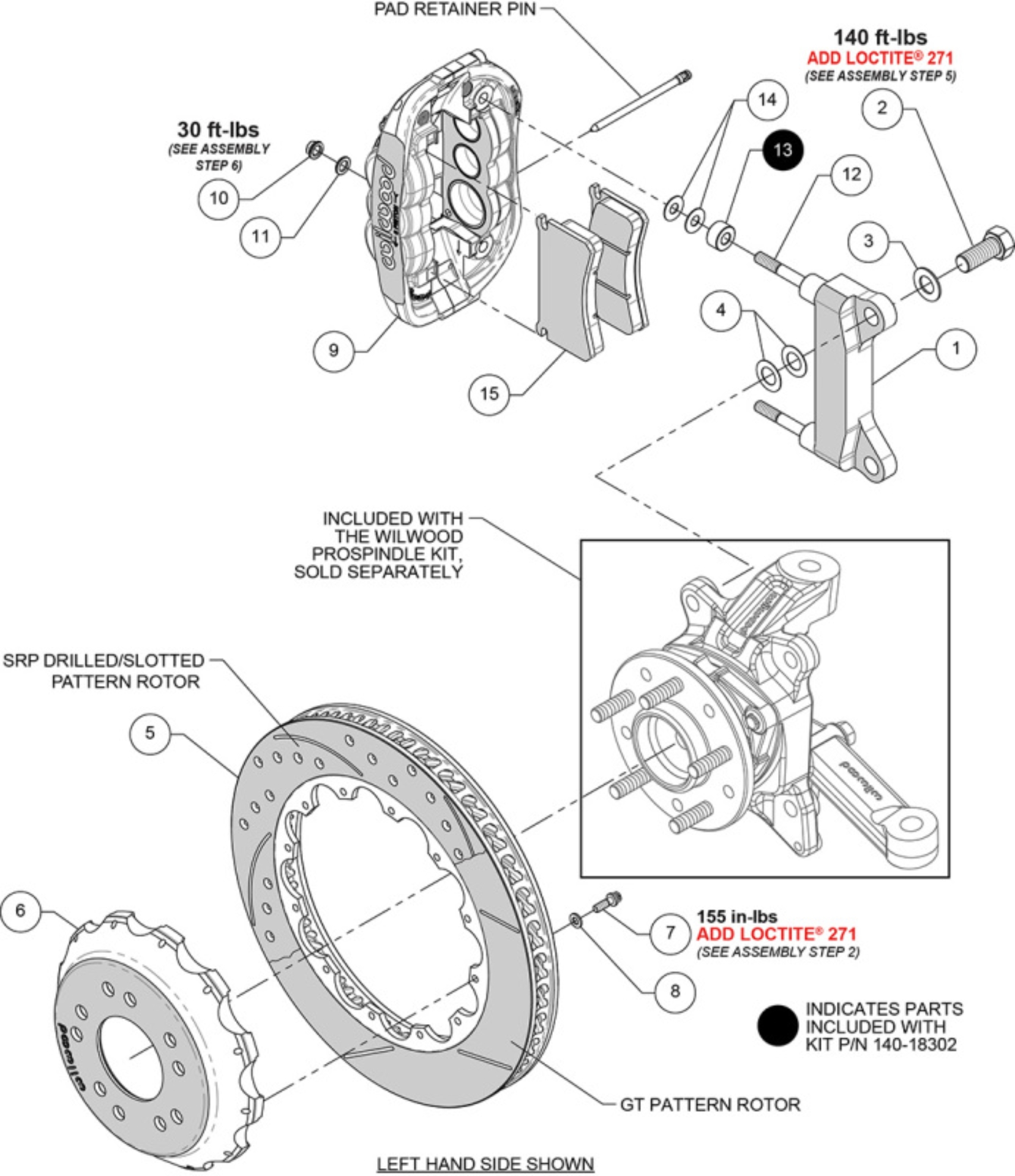 Picture of Wilwood kit front XRS6R wwe C10 alum pro spindle 13.06 rotor SRP