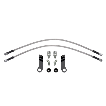 Picture of Wilwood flexline kit 22IN. M10X1.50 IF to 45 deg 1/8-27 NPT W/BRACKET