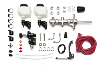 Picture of Wilwood kit M/C remote tandem 1.00 W/PUSHROD W/P-VALVE powdercoat chrome