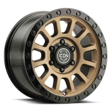 Picture of ICON Hulse 17x8.5 / 6x5.5 / 0mm / 4.75in BS Satin Bronze w/ Gloss Black Lip