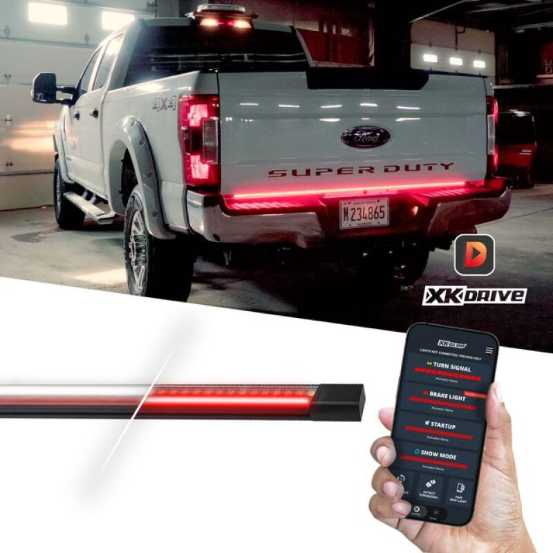 Picture of XKGlow App Controlled  60in Truck Tailgate LED Light Bar w/ Seq T signals