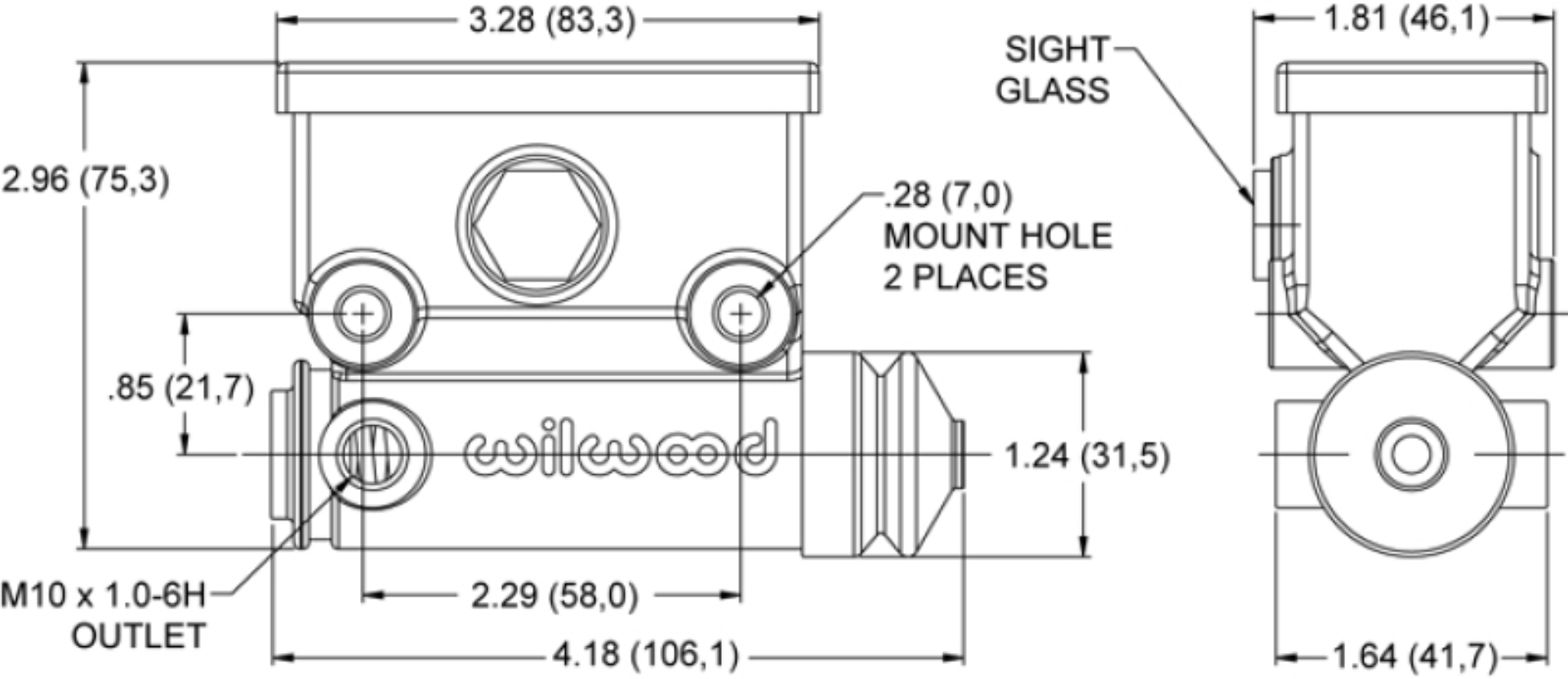 Picture of Wilwood Side Mount ATV M/C 19mm Bore L/H